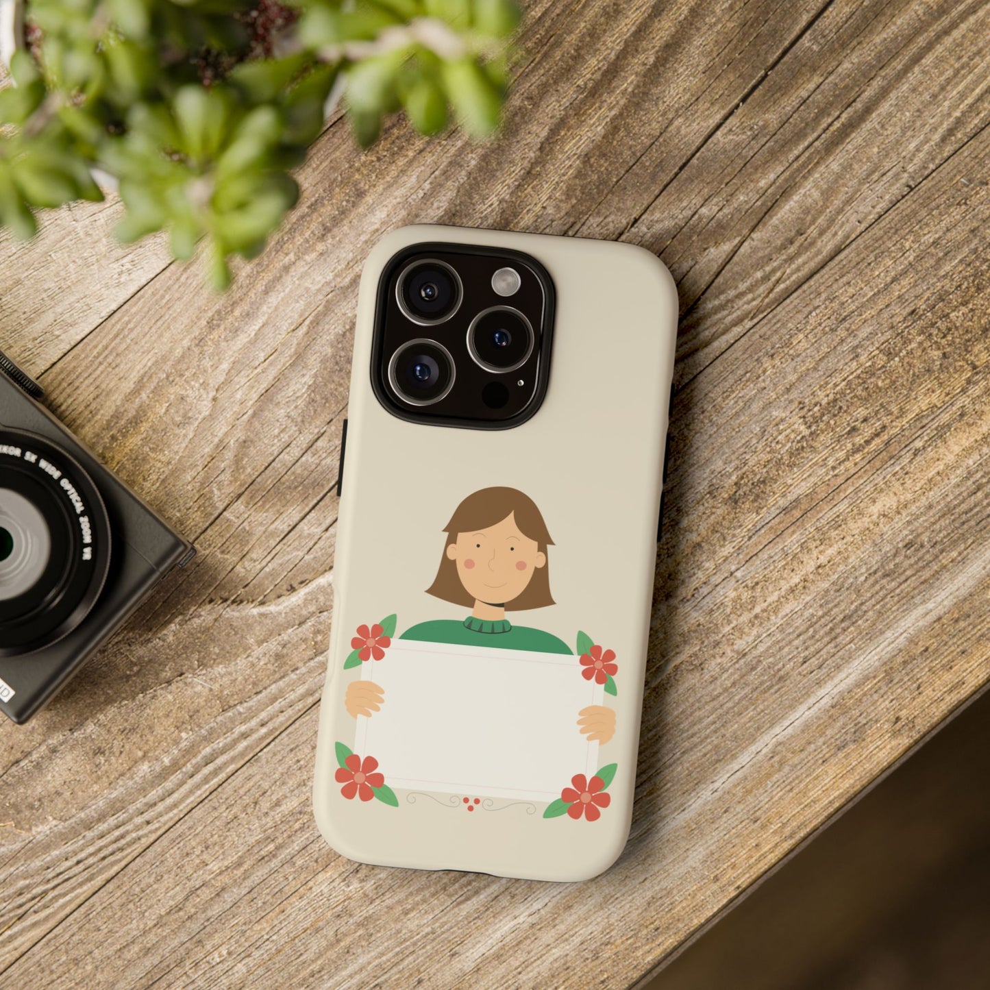 “Message in Style” Tough Phone Case | Girl with Sign