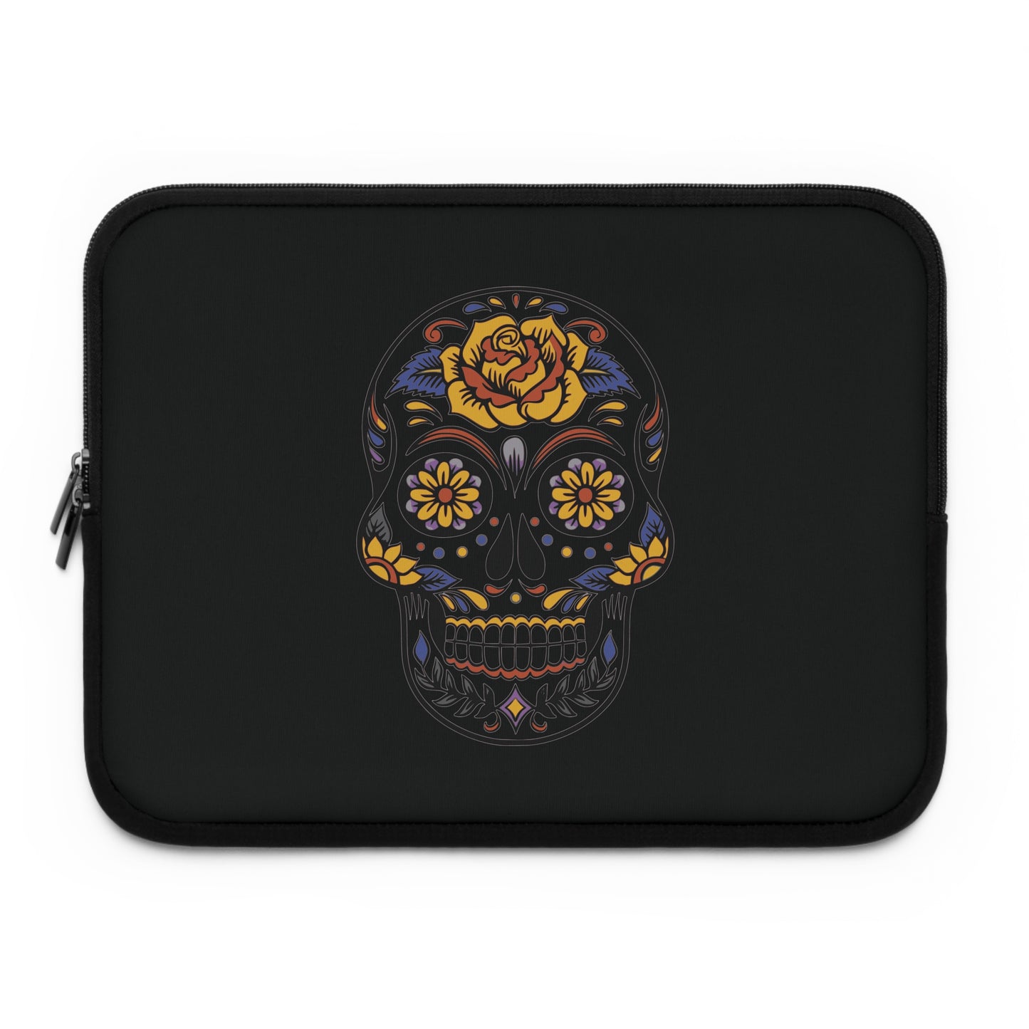 Bloom in Darkness | Artistic Skull & Flower Laptop Sleeve