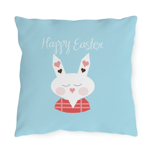 Easter Bunny Surprise | Cute Bunny in Easter Egg Outdoor Decorative Pillow