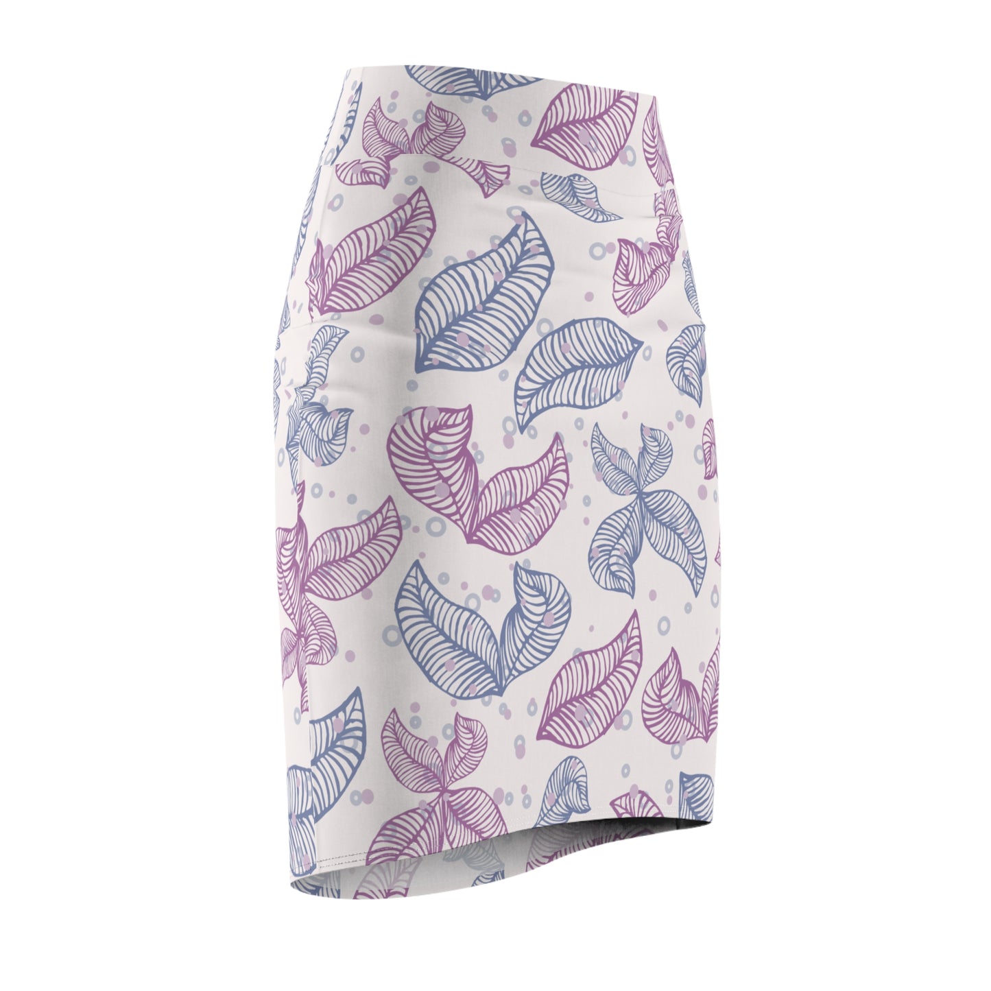 Flowing Leaf Lines | Women’s Artistic Leaf Pencil Skirt