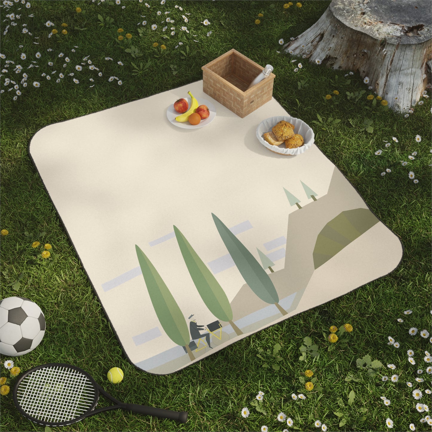 Sunset Cycling Escape | Fun Picnic Blanket for Nature & Adventure Lovers