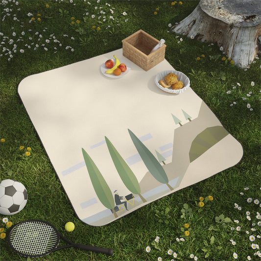 Sunset Cycling Escape | Fun Picnic Blanket for Nature & Adventure Lovers