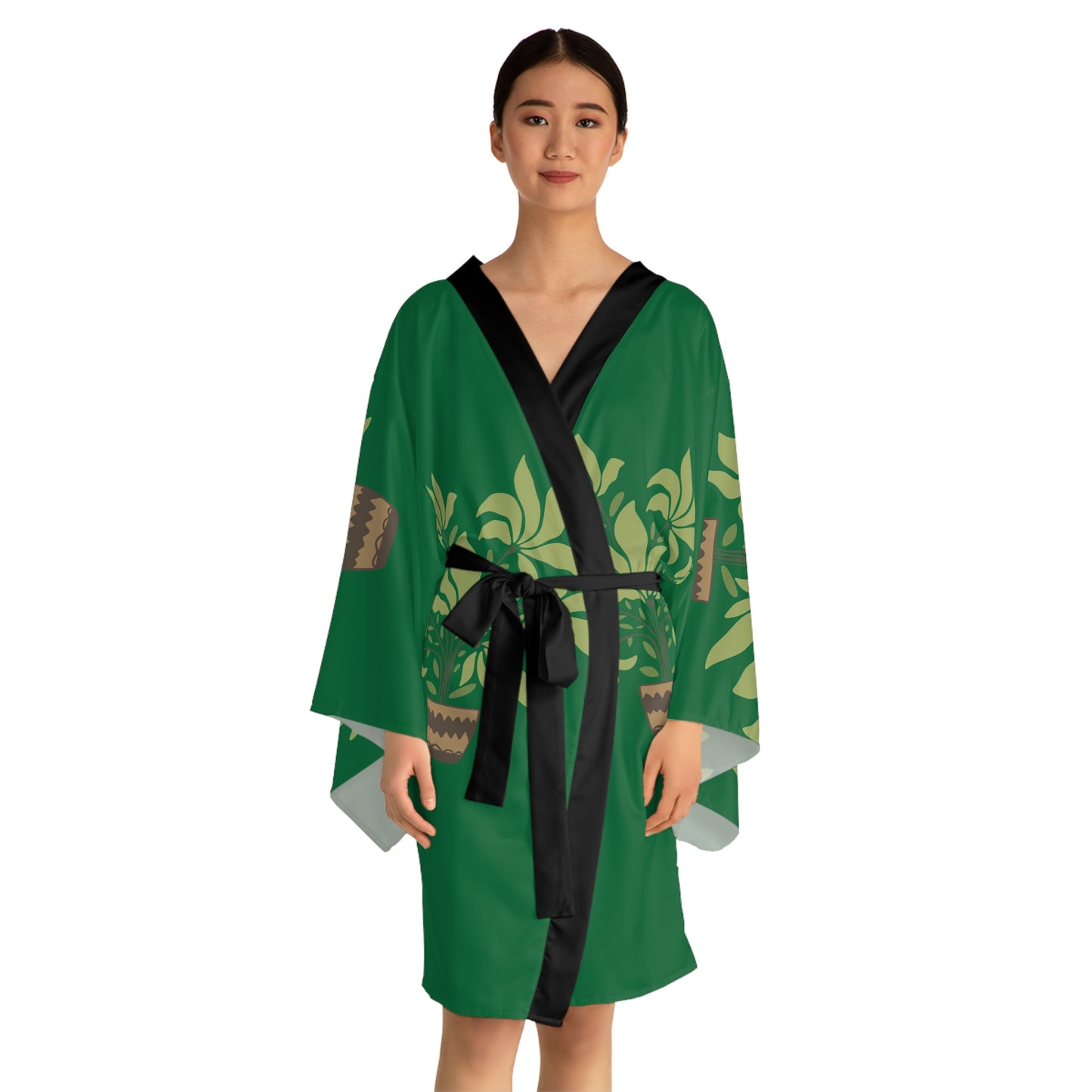 Unisex Long-Sleeve Kimono | Green Serenity