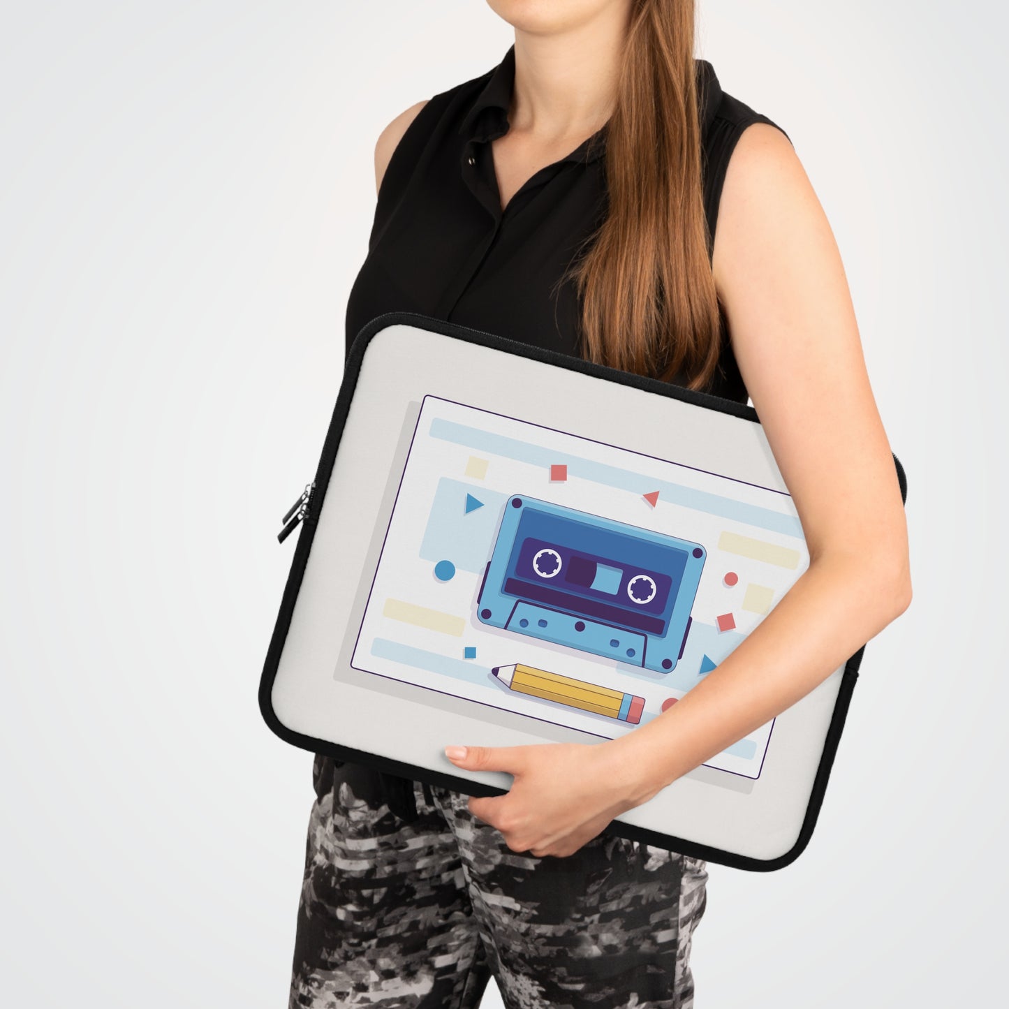 Retro Mindset | Classic Cassette Tape & Pencil Creative Laptop Sleeve