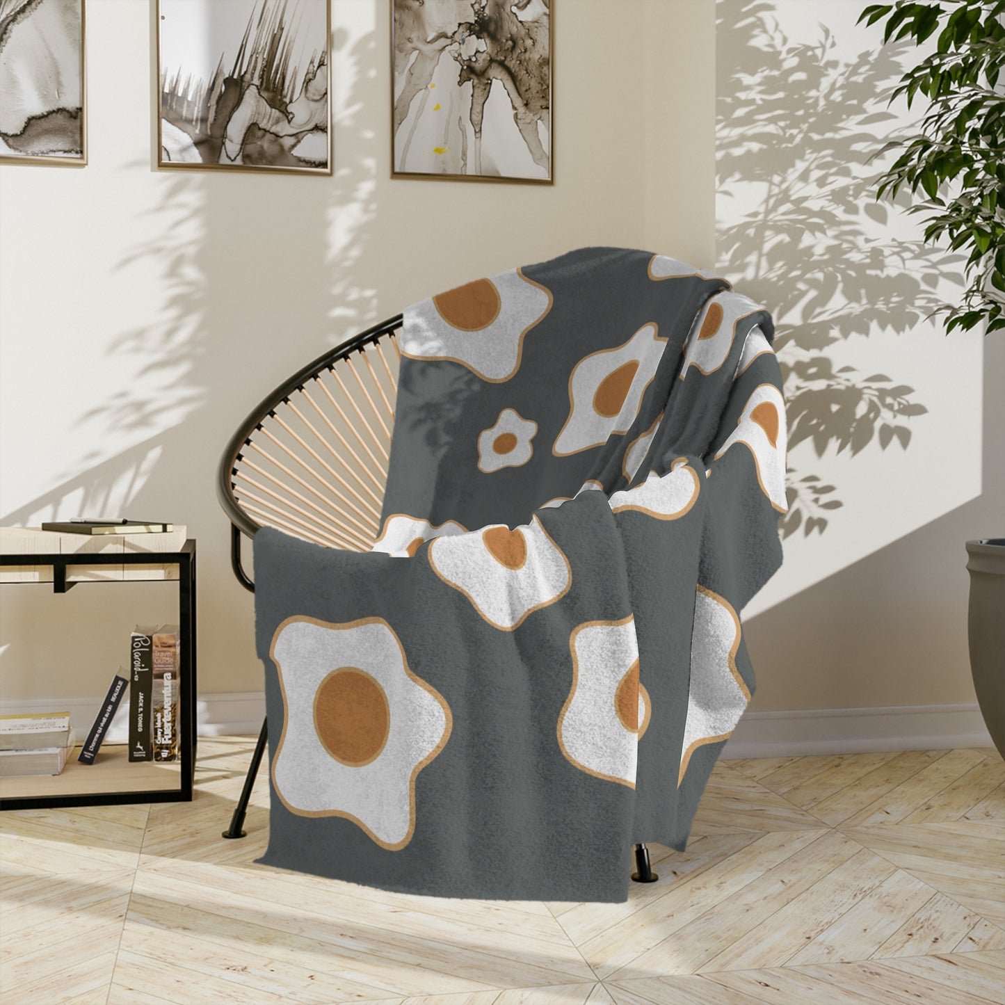 “Sunny Egg Blossom” Velveteen Blanket | Cute & Cozy Delight