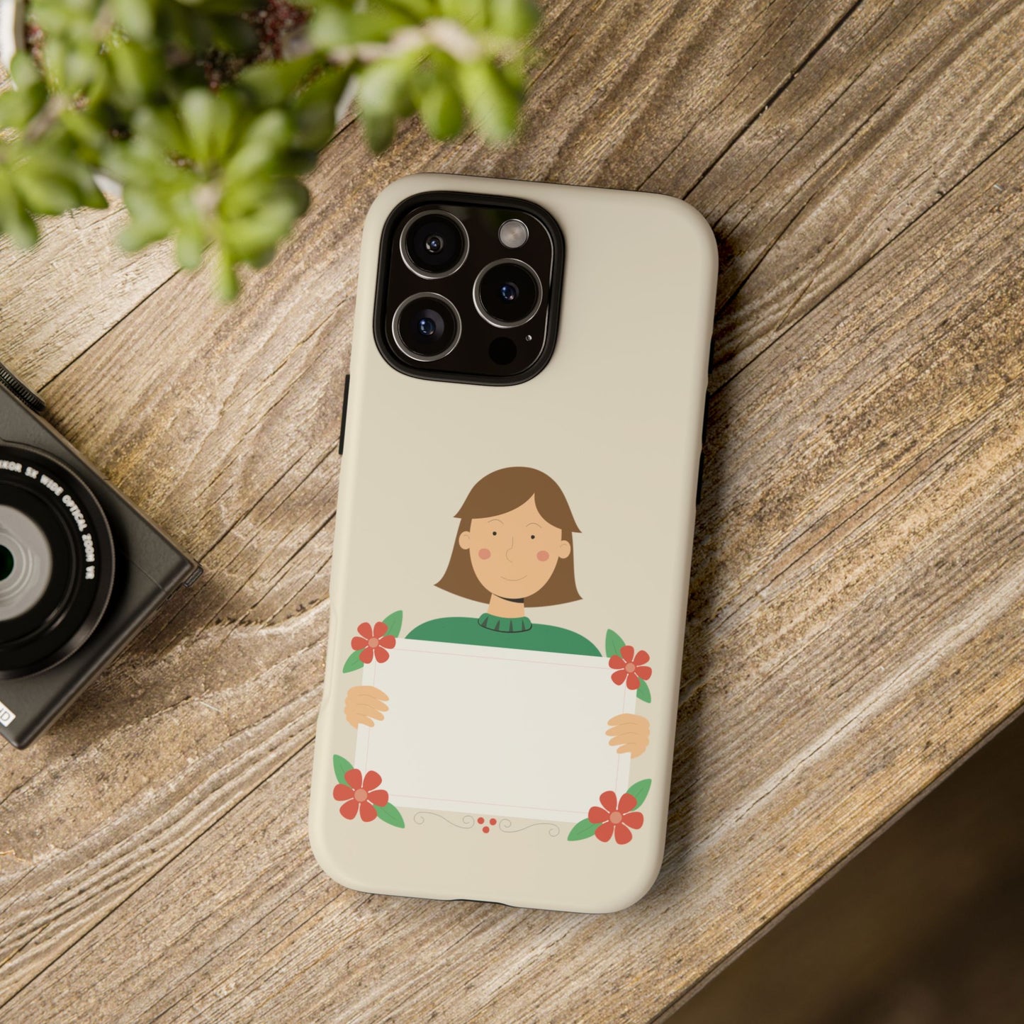 “Message in Style” Tough Phone Case | Girl with Sign
