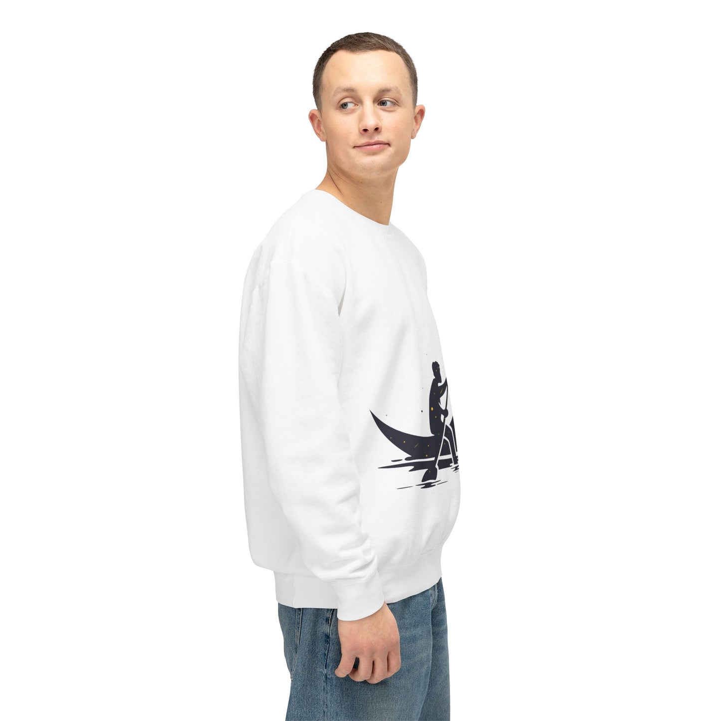 Unisex Lightweight Crewneck Sweatshirt | Rowing on the Moon