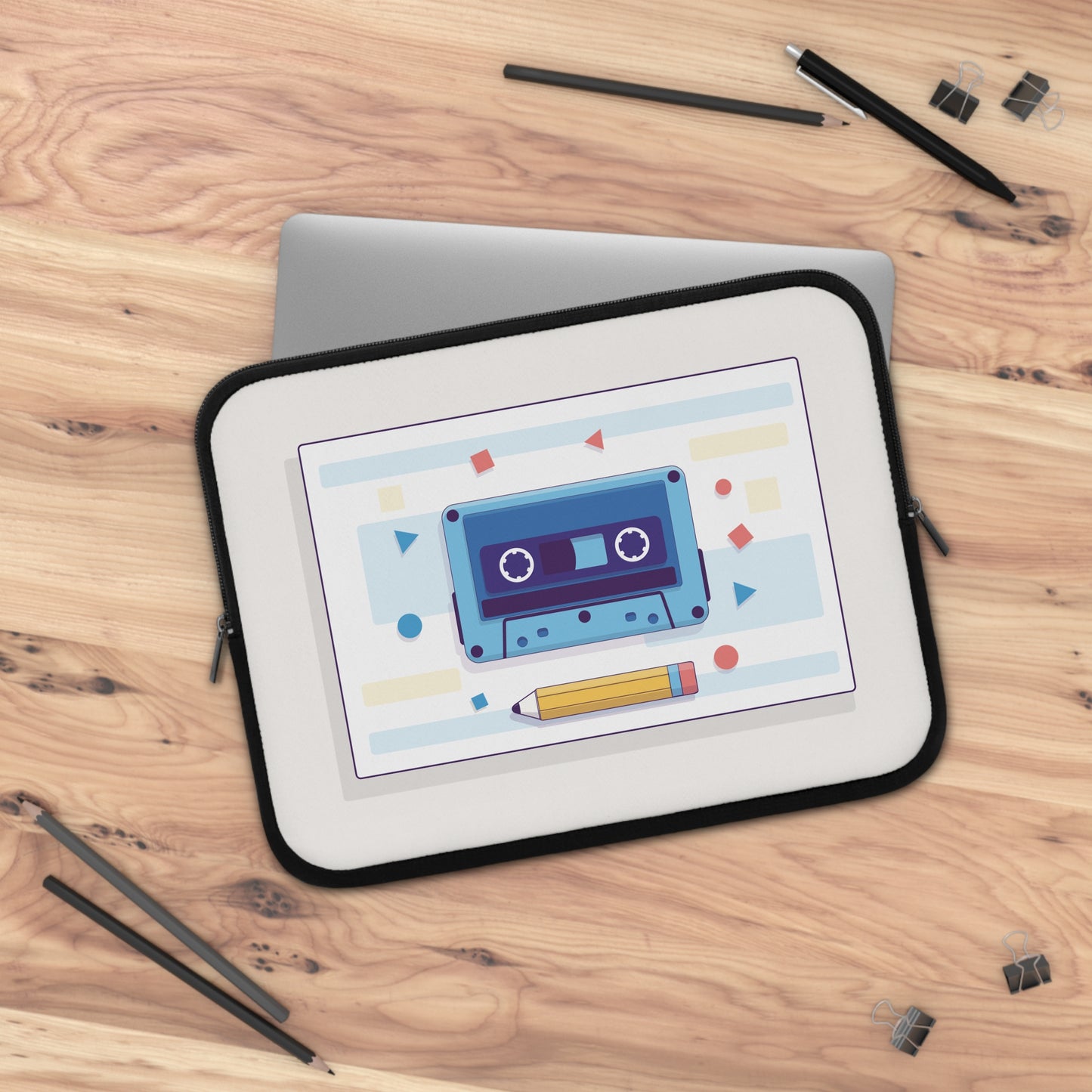 Retro Mindset | Classic Cassette Tape & Pencil Creative Laptop Sleeve