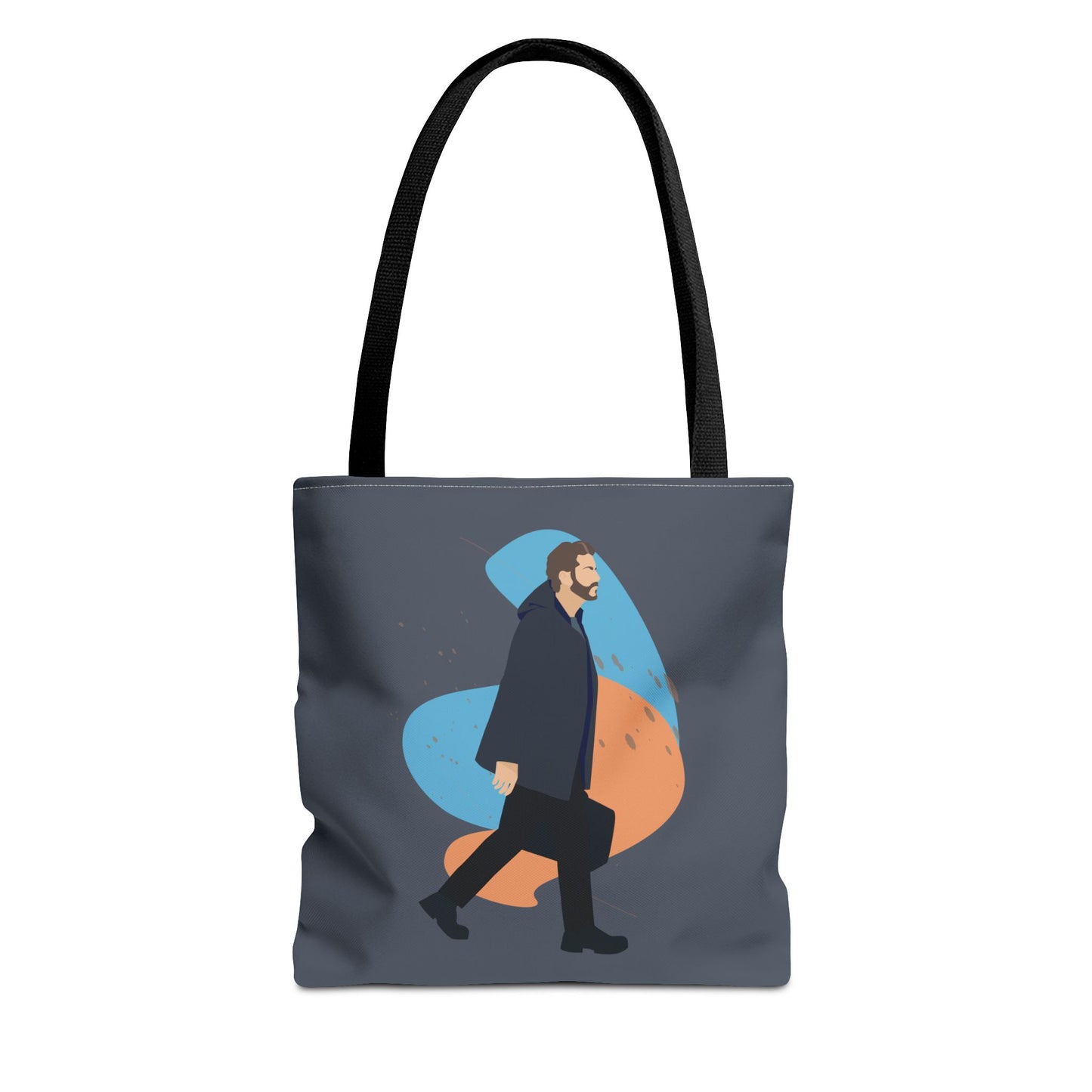 Workday Vibes | Artistic Tote Bag Featuring a Working Man