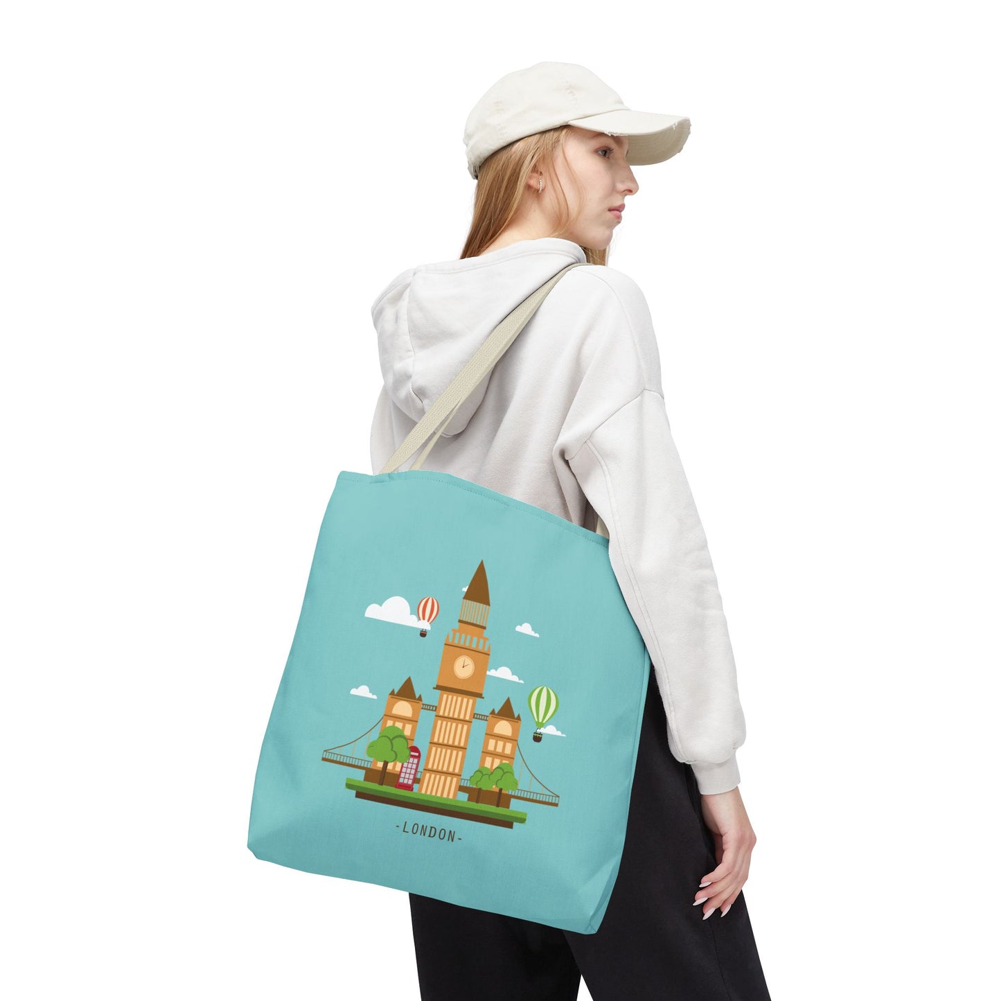 Timeless London Vibes | Artistic Tote Bag Inspired by British Landscape & Classic Clock