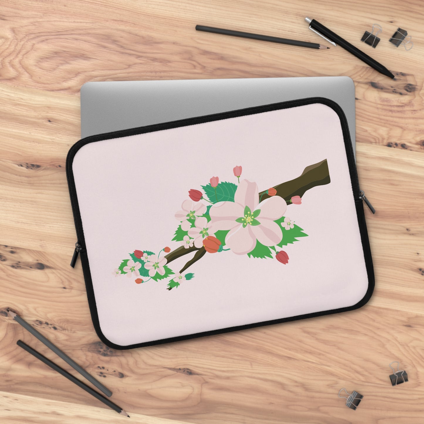 Blooming Peach Blossoms | Fun & Fresh Laptop Sleeve Full of Spring Vibes
