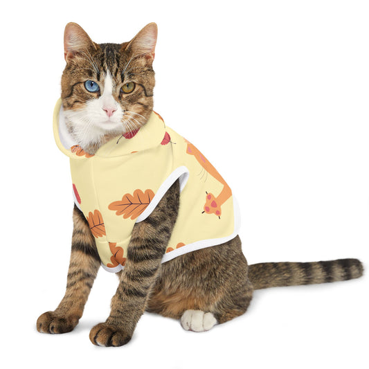 Pet Hoodie | Autumn Cat and Falling Leaves
