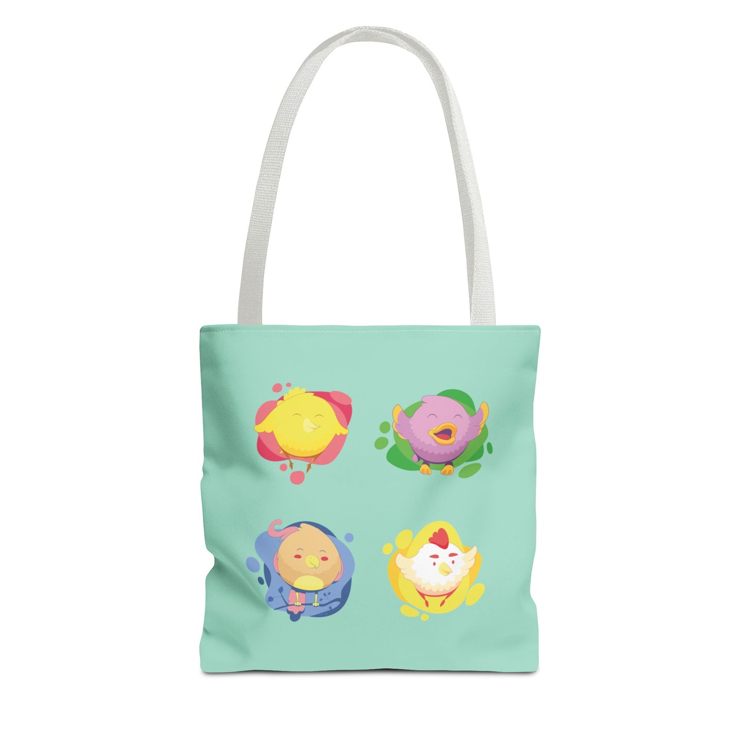 Happy Farm Friends | Cute Chicken & Parrot Tote Bag