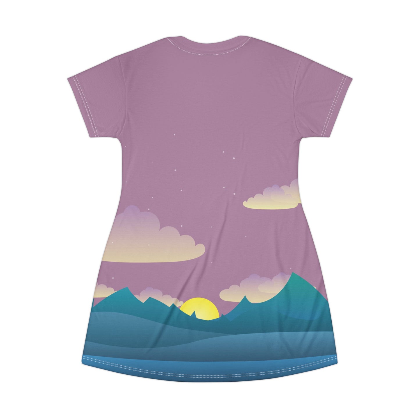 Sunset Horizon T-Shirt Dress | Bold Style – Vibrant – Chill Anytime