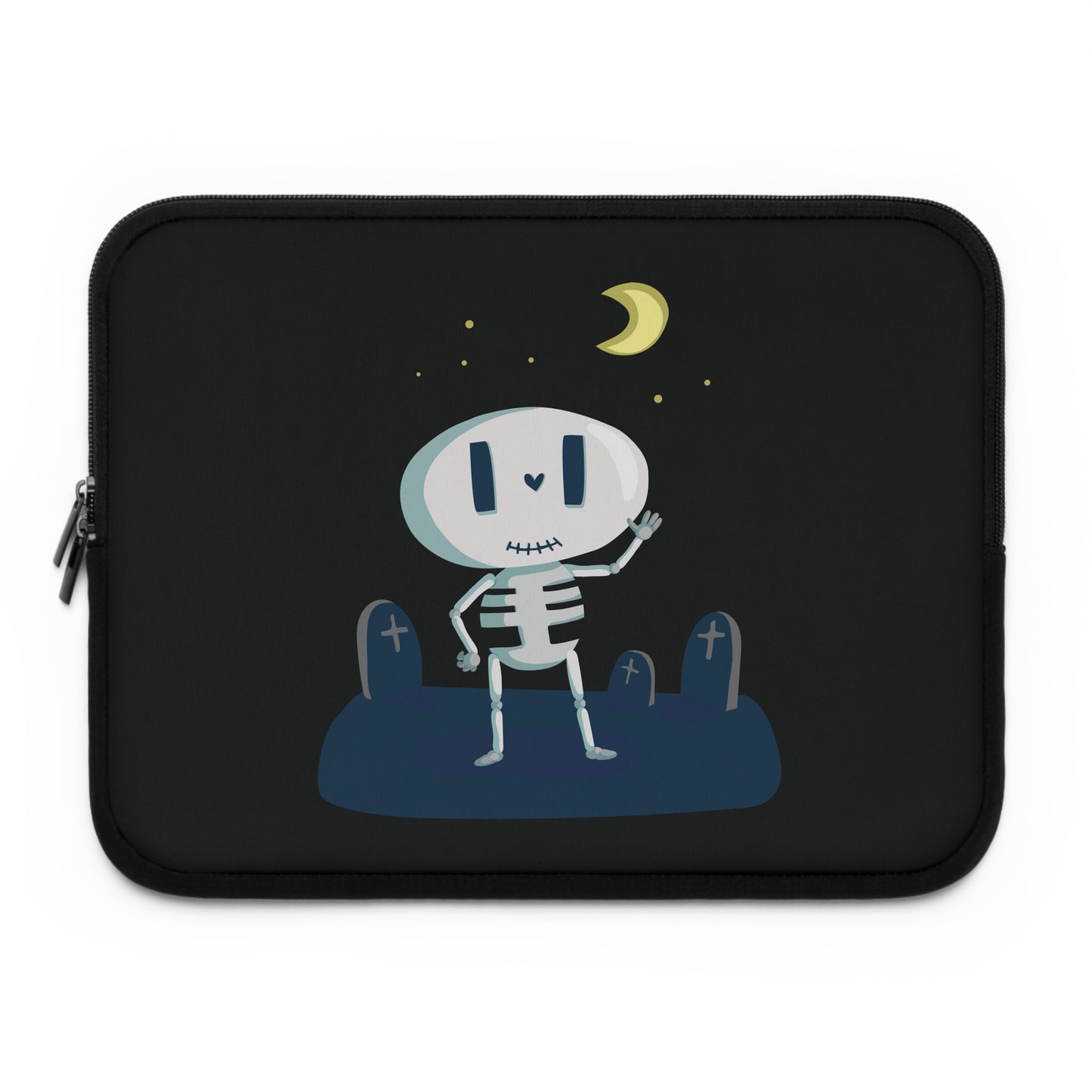 Funny Bones Vibes | Cartoon Skeleton Laptop Sleeve Fun & Playful