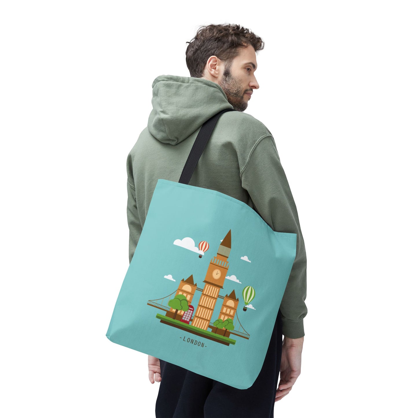 Timeless London Vibes | Artistic Tote Bag Inspired by British Landscape & Classic Clock