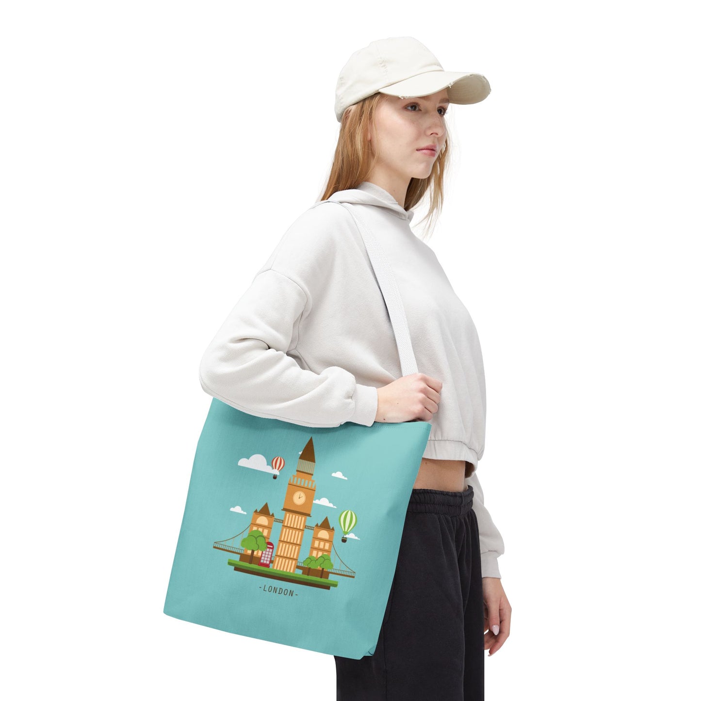 Timeless London Vibes | Artistic Tote Bag Inspired by British Landscape & Classic Clock