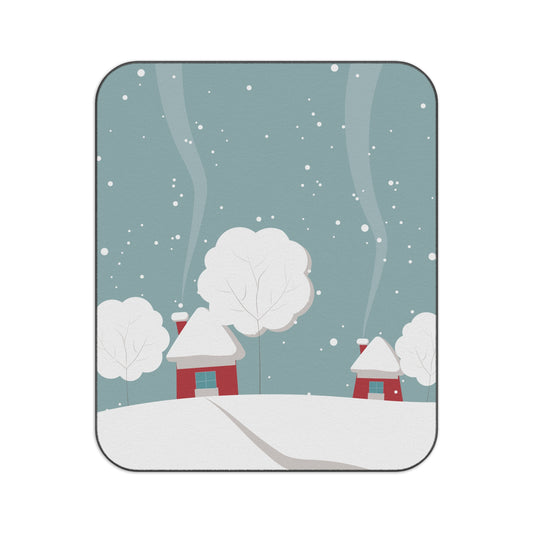 Winter Cozy Home | Tree and House Winter Picnic Blanket