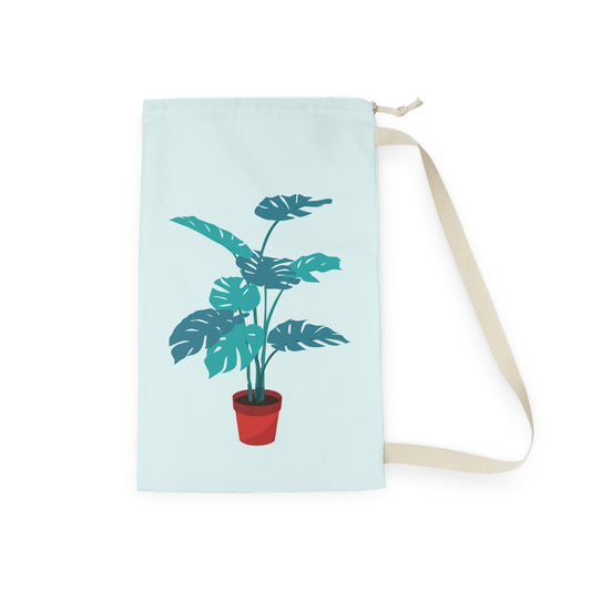 Large Laundry Bag | Green Monstera Plant Design