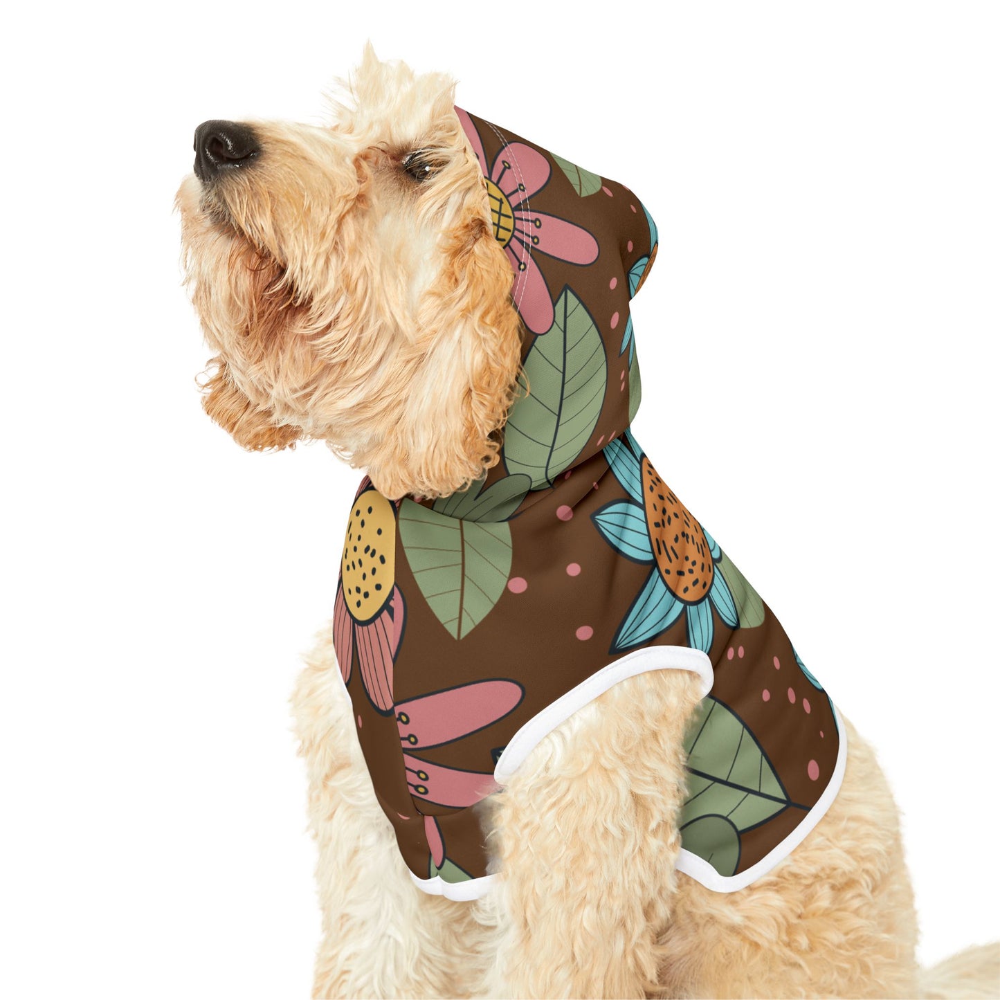“Seamless Floral Elegance” Pet Hoodie | Classic Charm, Modern Fit