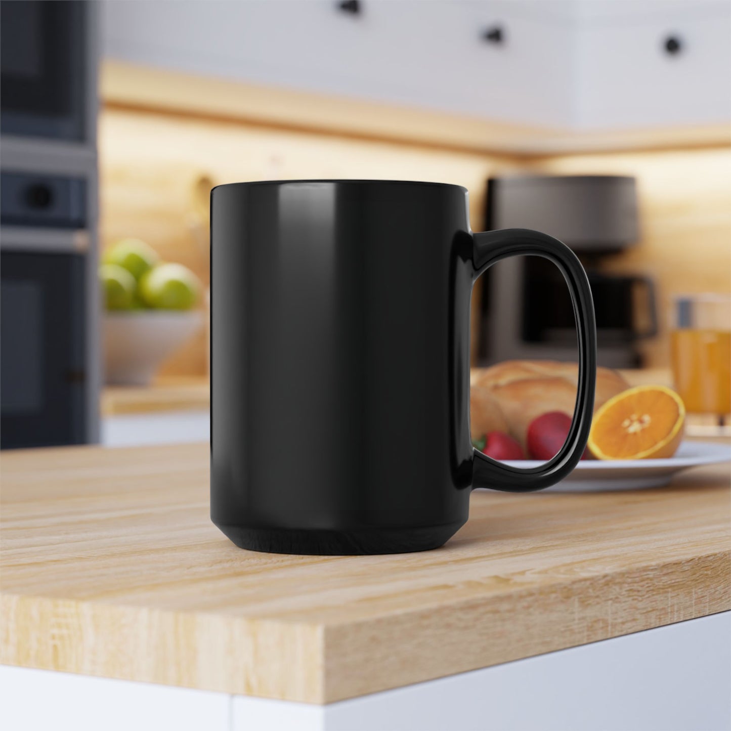 Peaceful Morning | 15oz Black Mug with Dove & Earth Print | Serene – Stylish – Soulful