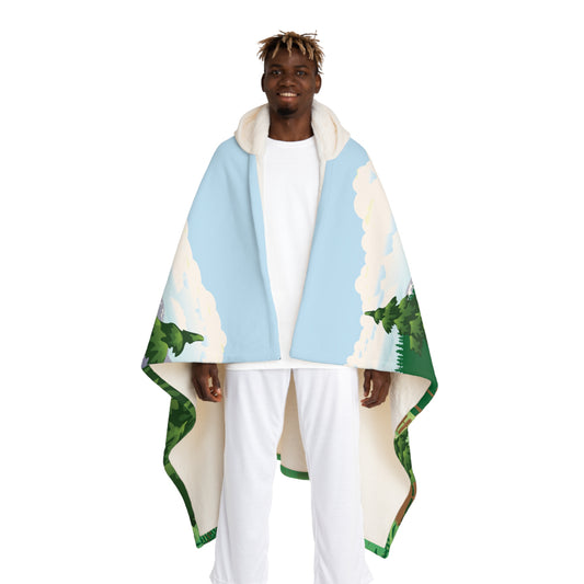 Hooded Sherpa Blanket | Winter Cabin in the Woods | Wrap Yourself in Holiday Magic