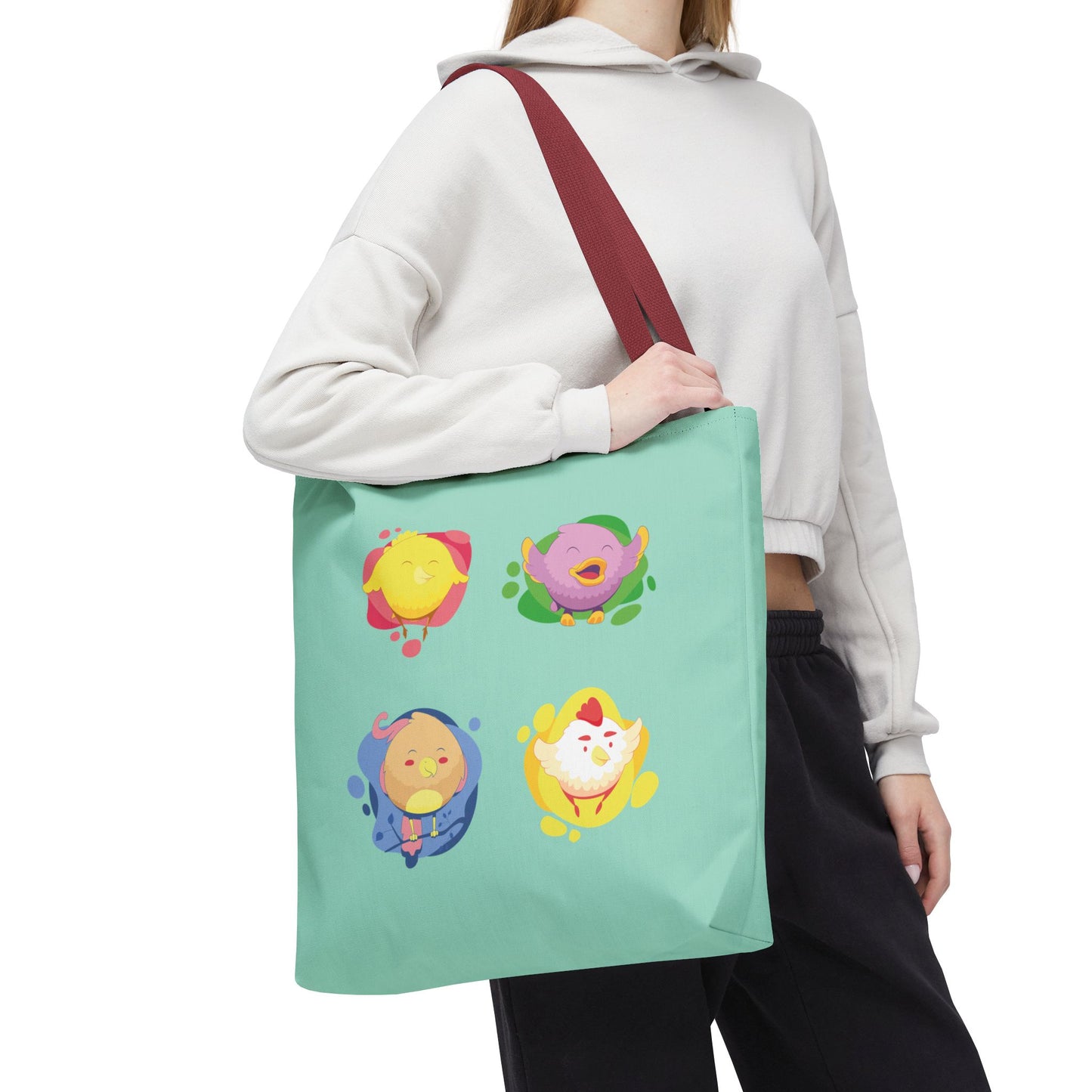 Happy Farm Friends | Cute Chicken & Parrot Tote Bag