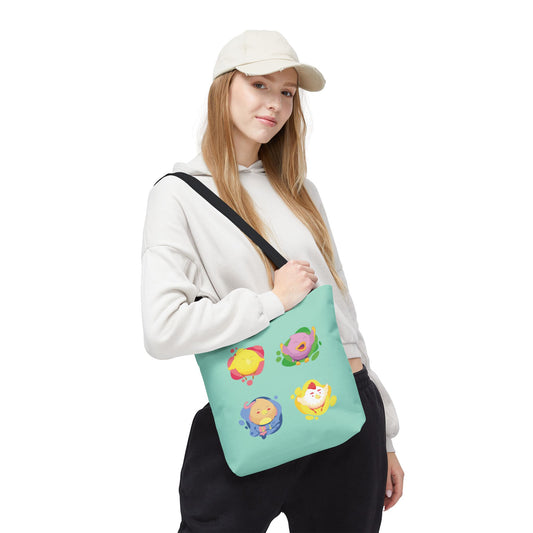 Happy Farm Friends | Cute Chicken & Parrot Tote Bag