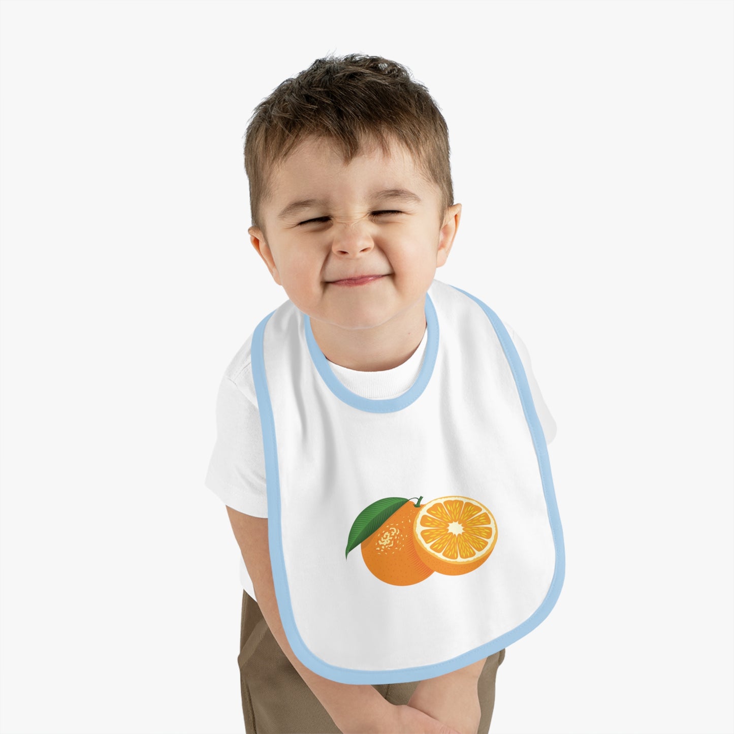 “Half Orange” Baby Bib | Freshness in Every Bite