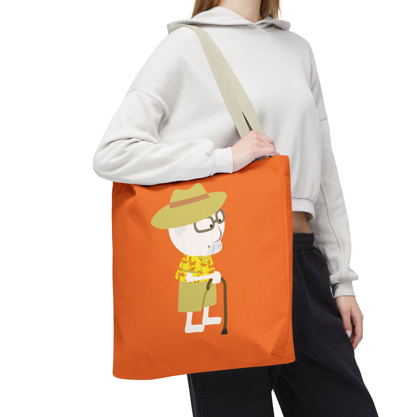 Minimalist Tote Bag | Grandpa with Cane | Artful & Whimsical
