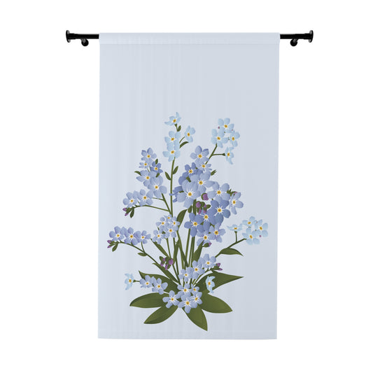 Blue Wildflower Curtain | Elegant Window Decoration