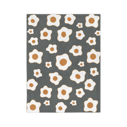 “Sunny Egg Blossom” Velveteen Blanket | Cute & Cozy Delight