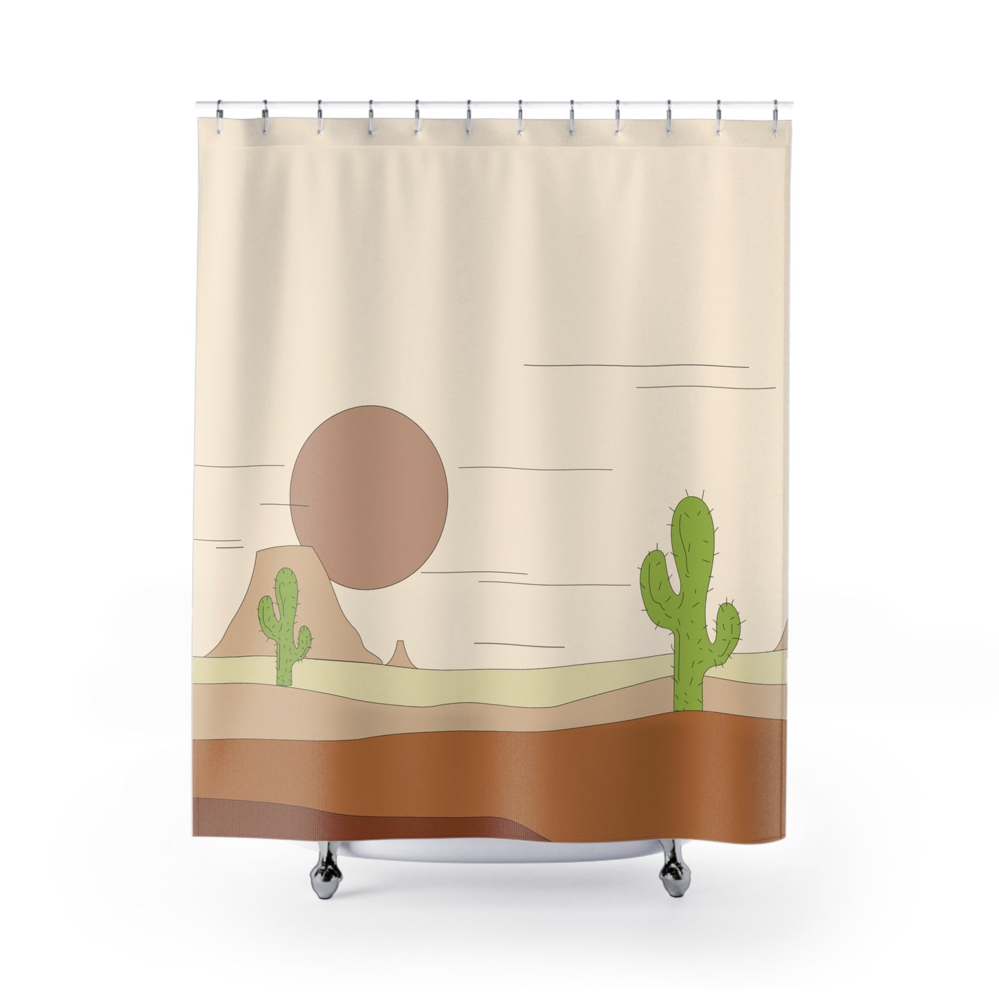 Desert Soul | Cactus & Desert Shower Curtain For A Bold Bathroom Look