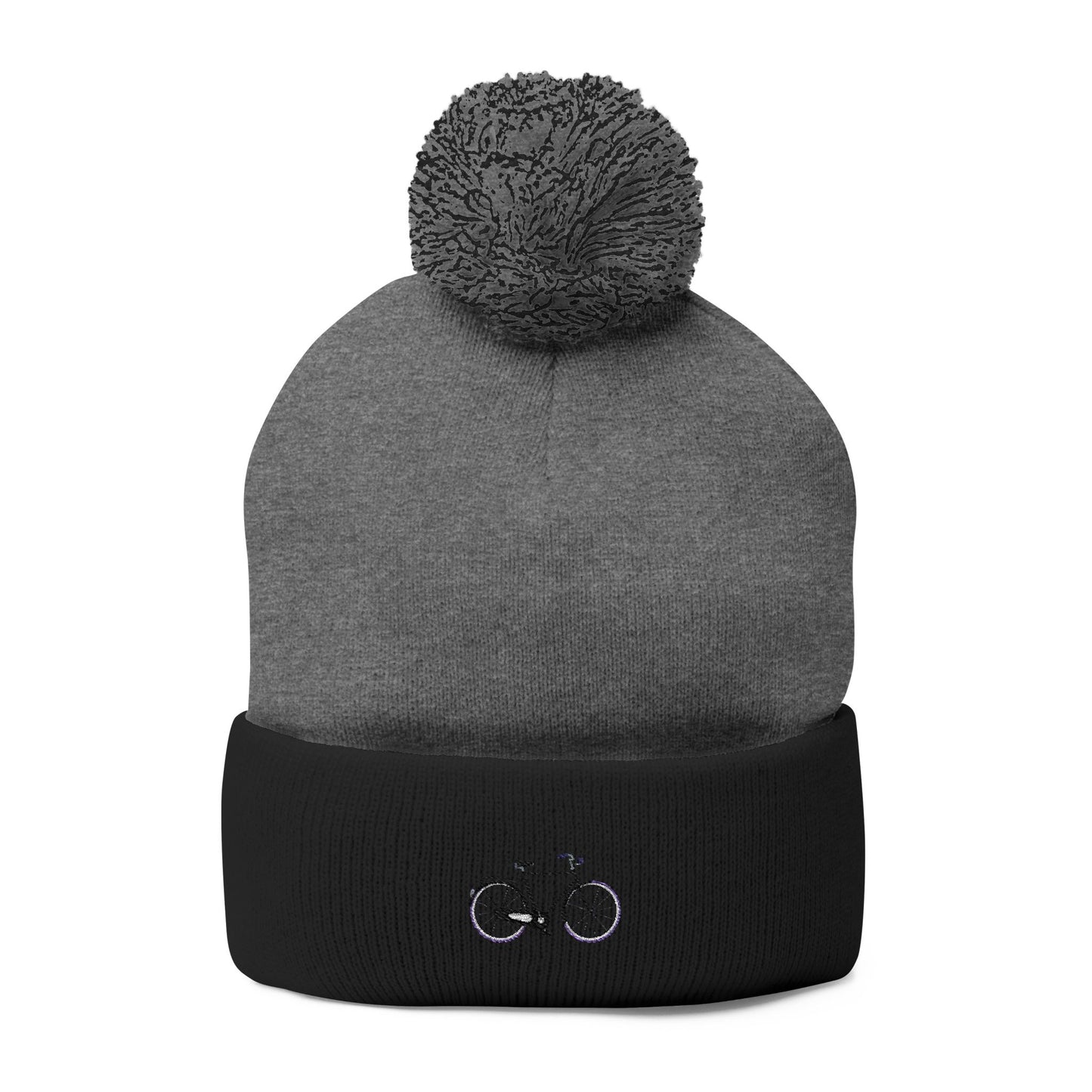 Freedom Bike | Artistic Embroidered Pom-Pom Knit Cap
