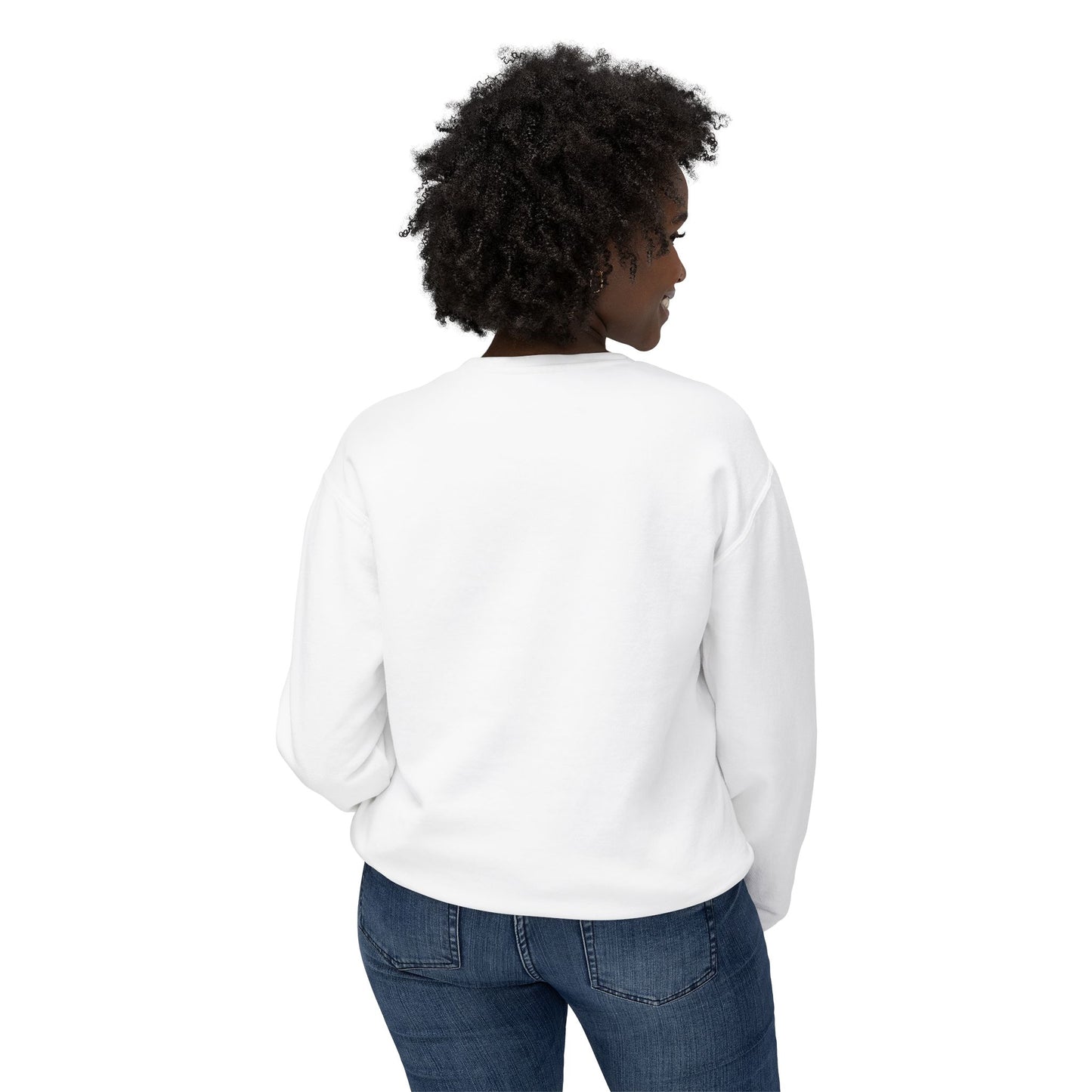 Unisex Lightweight Sweatshirt | Girl on the Moon & Sparkling Stars