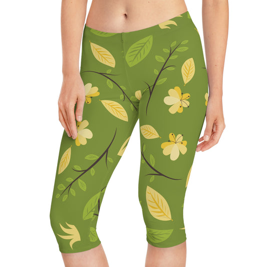 Autumn Floral Capri Leggings | Comfortable, Feminine & Beautifully Stylish