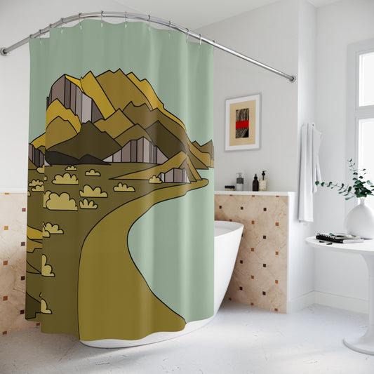 Wanderlust Escape View | Travel Landscape Inspired Shower Curtain