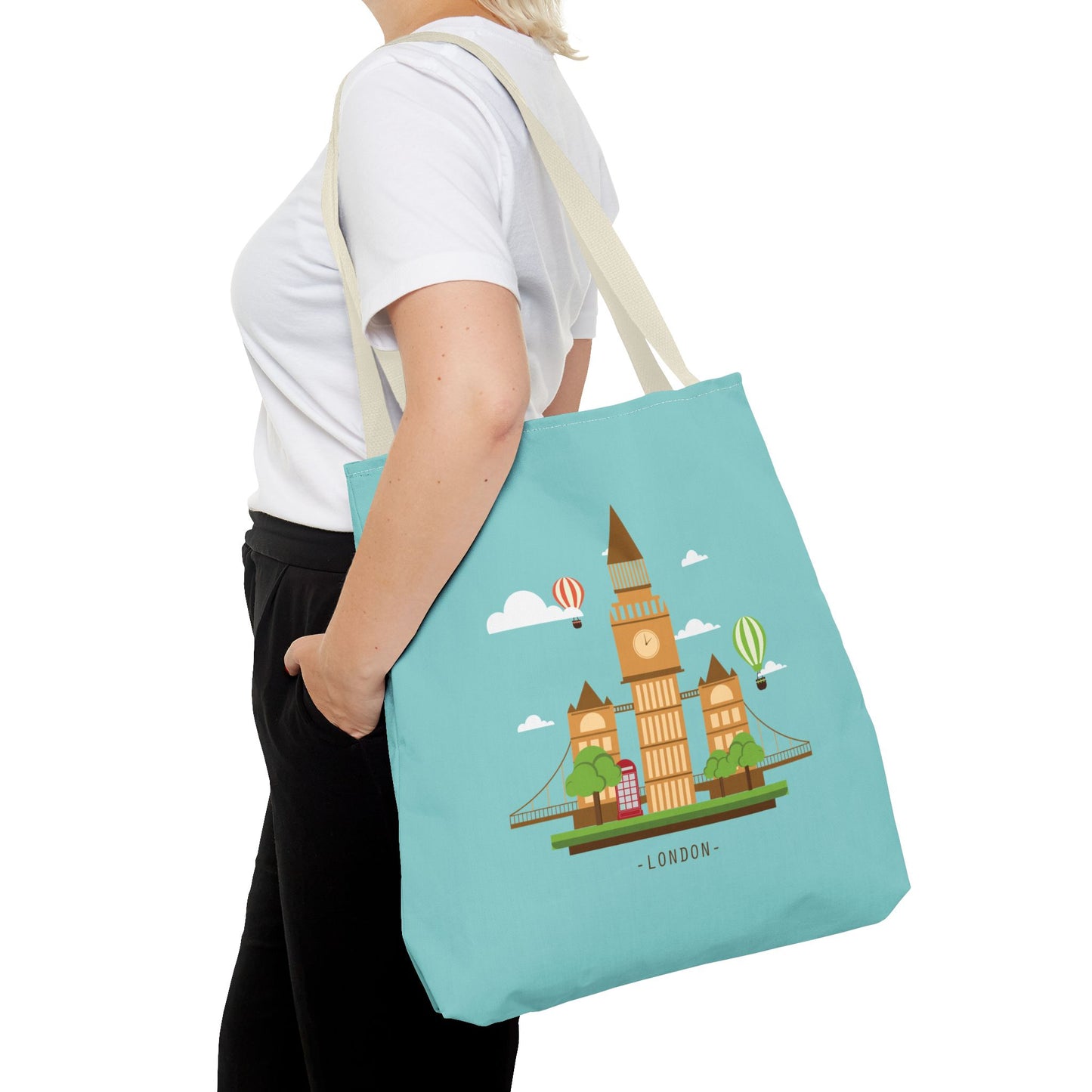 Timeless London Vibes | Artistic Tote Bag Inspired by British Landscape & Classic Clock