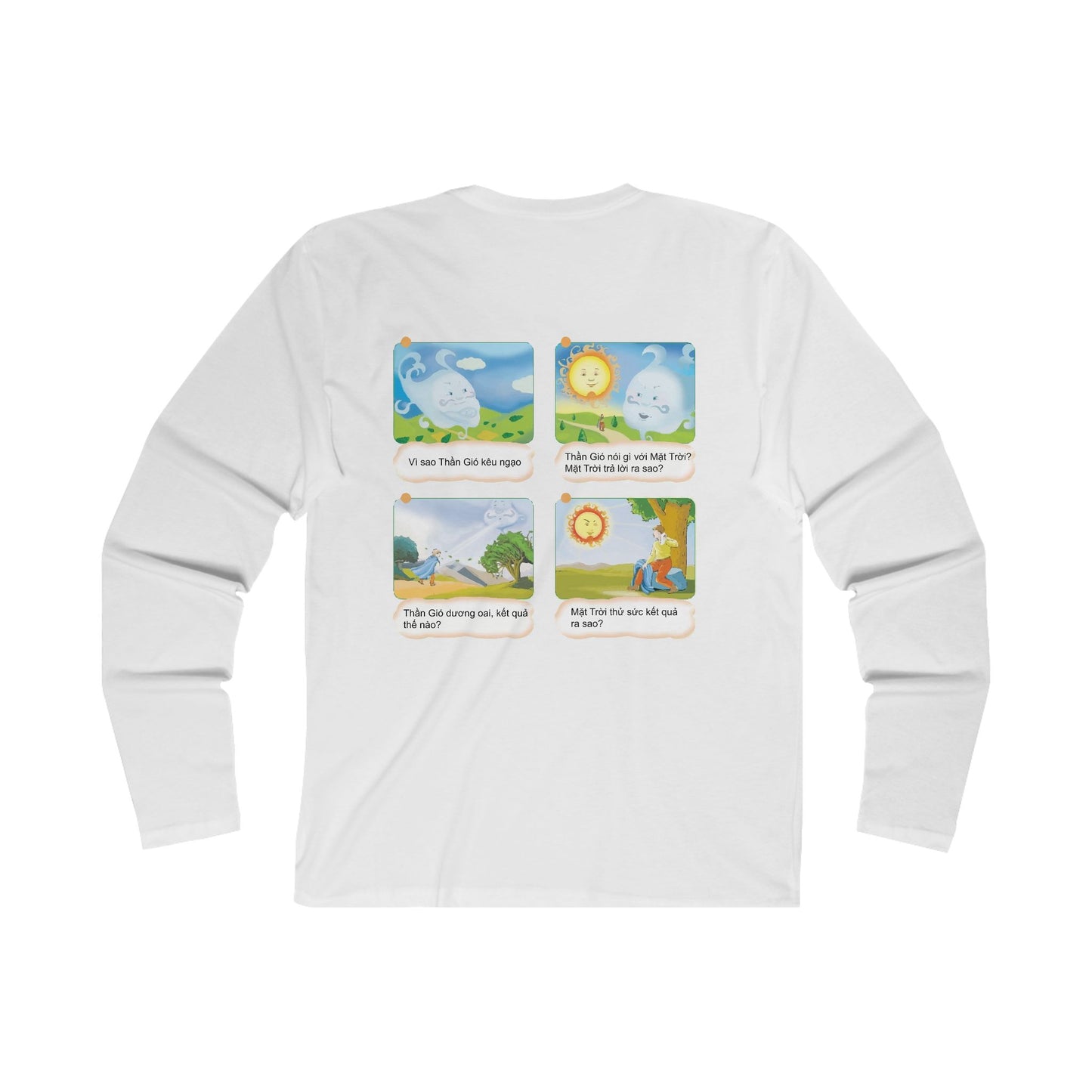 Premium Men's Long Sleeve Tee | Clever Wolf and Squirrel