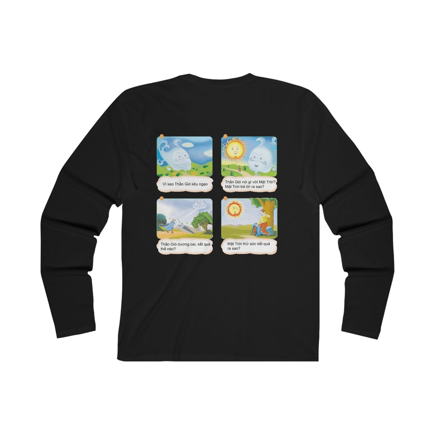 Premium Men's Long Sleeve Tee | Clever Wolf and Squirrel