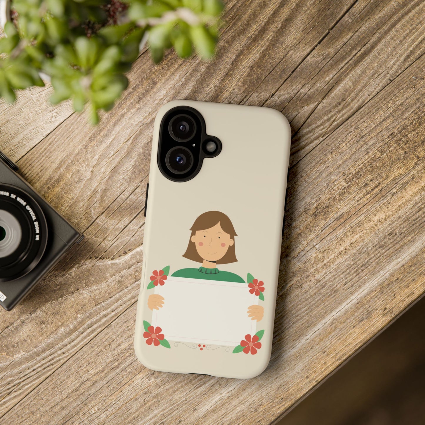 “Message in Style” Tough Phone Case | Girl with Sign
