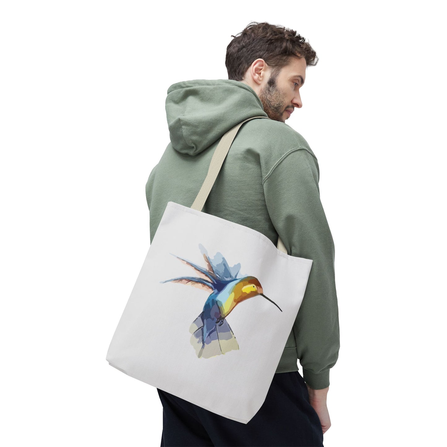 Hummingbird Art Flight | Artistic Hummingbird Tote Bag