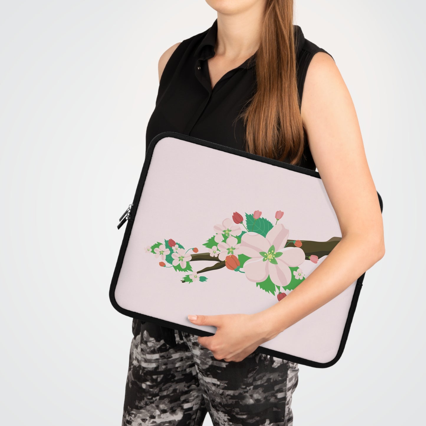 Blooming Peach Blossoms | Fun & Fresh Laptop Sleeve Full of Spring Vibes