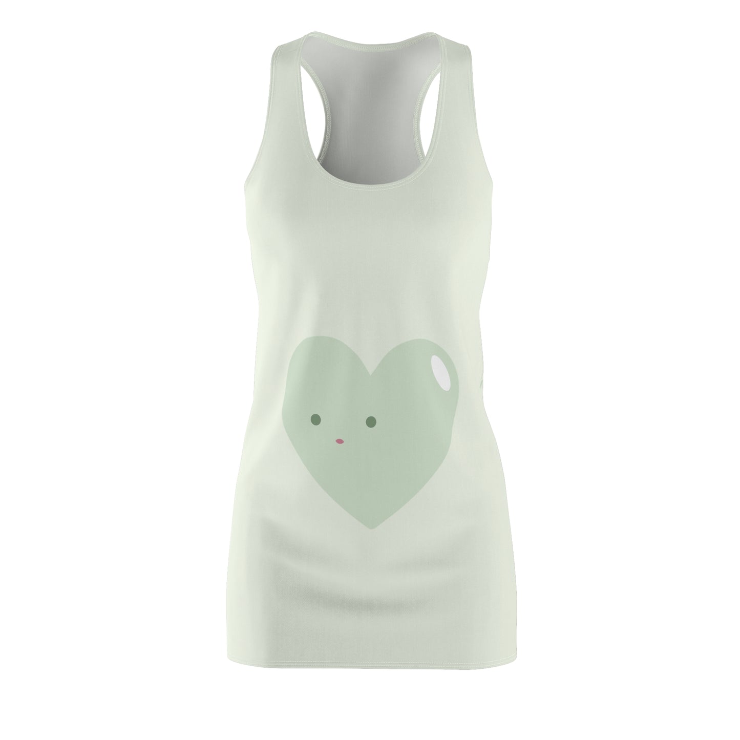 Heartbeat of Joy | Women’s Racerback Dress with Artistic Heart Pattern