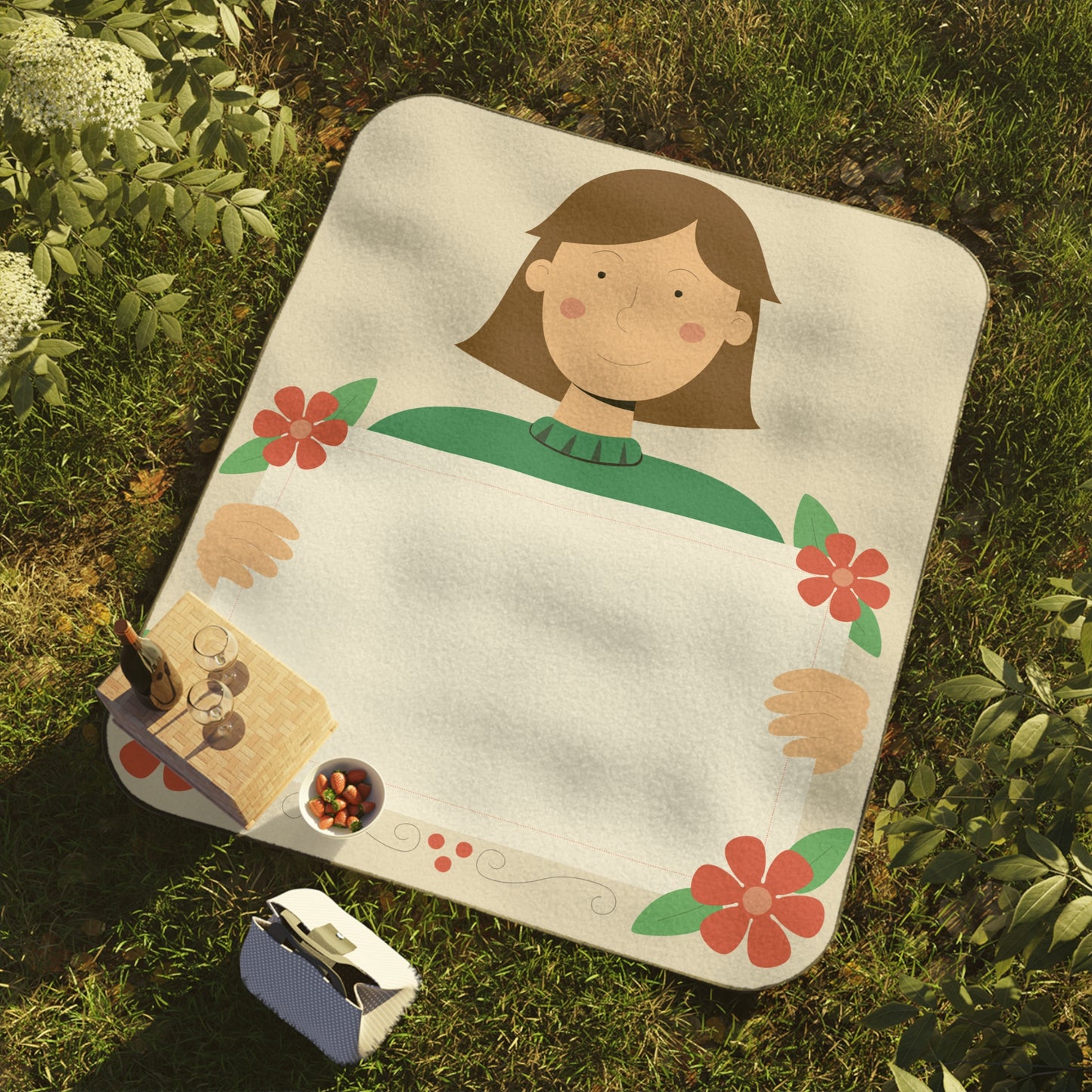 “Speak Your Mind” Picnic Blanket | Girl with Sign Design