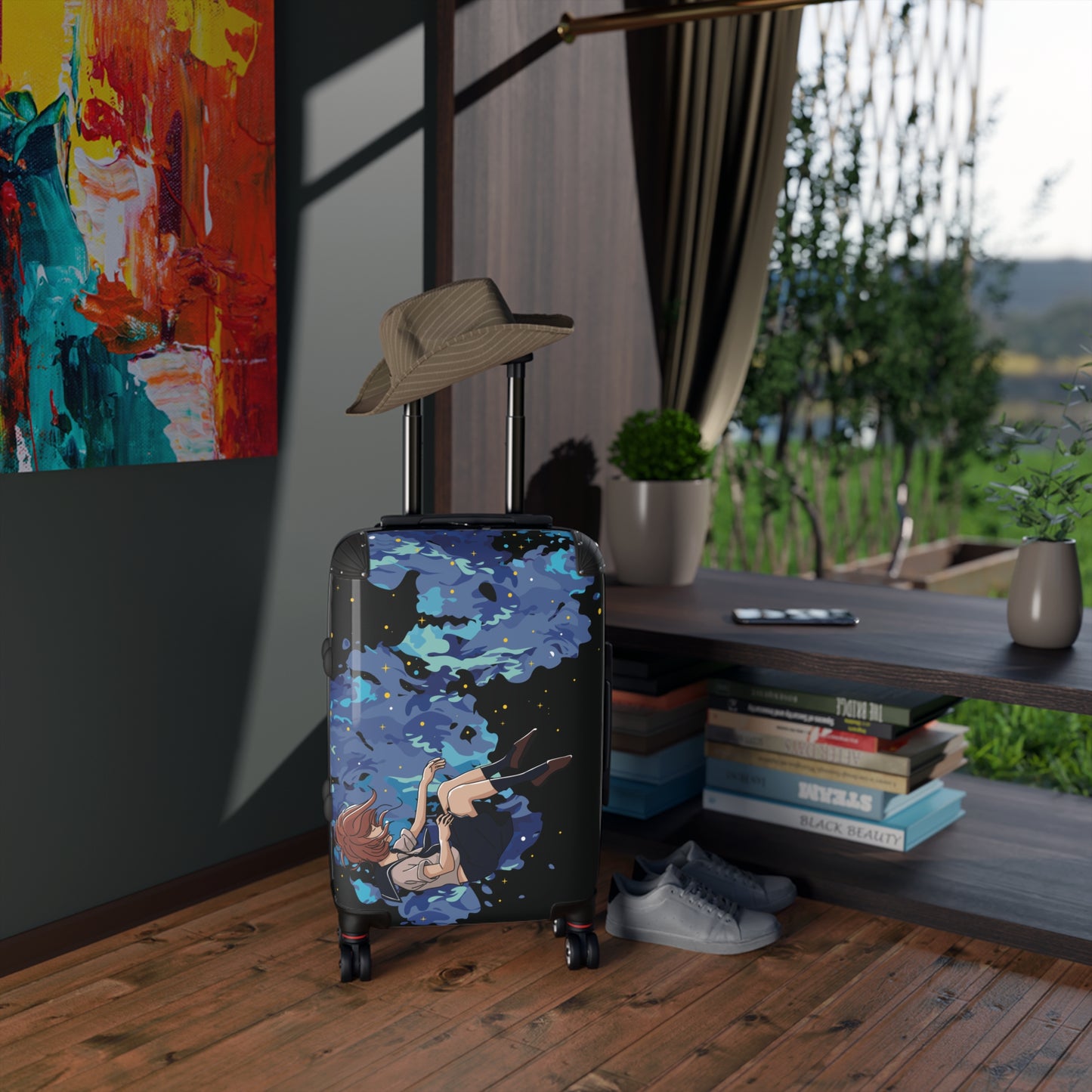 2D Art Suitcase | Girl & Water Scene