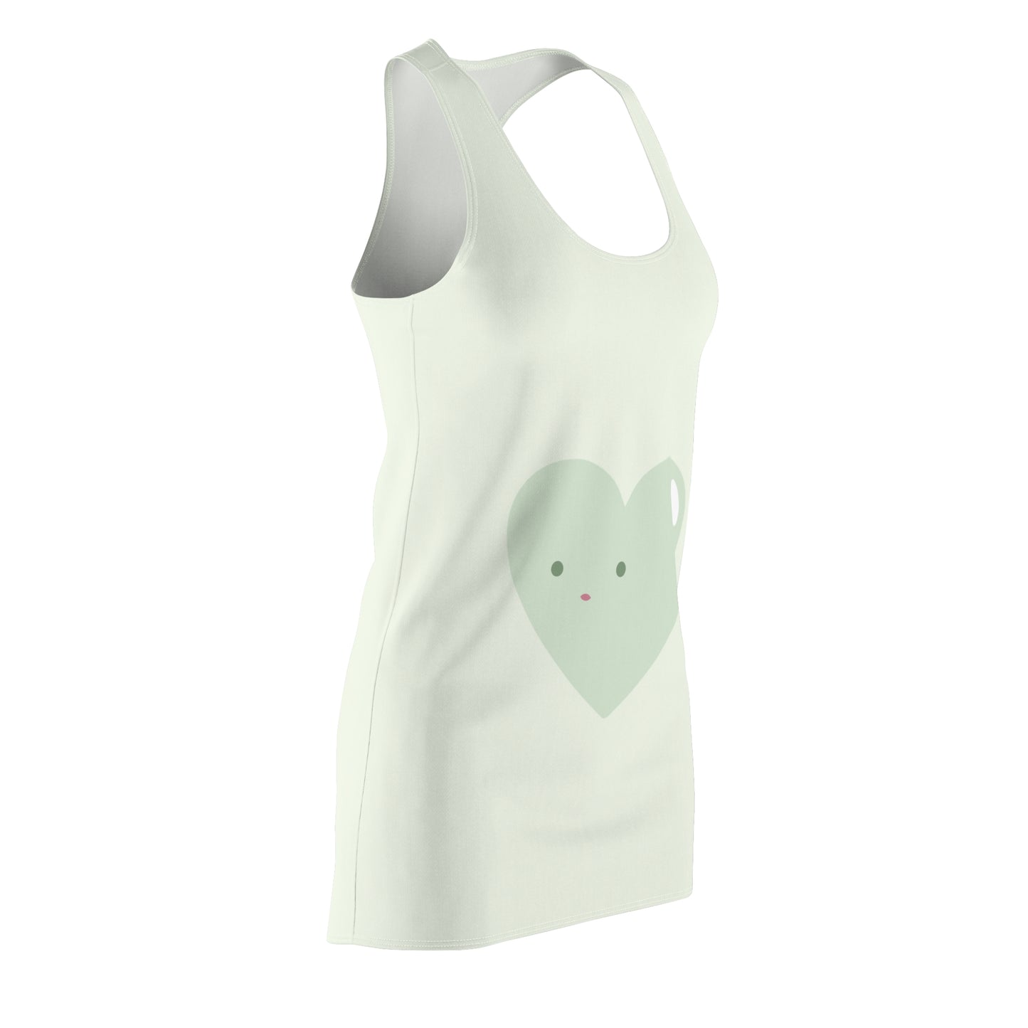 Heartbeat of Joy | Women’s Racerback Dress with Artistic Heart Pattern