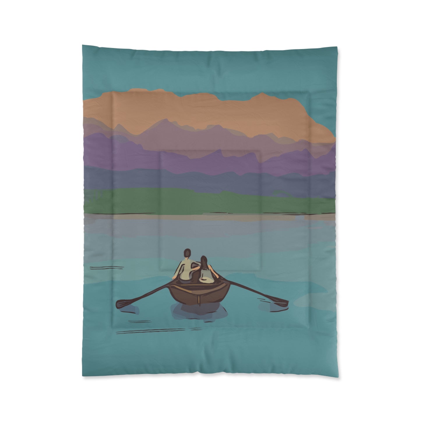 Love on the Lake | Romantic Rowing Duo | Dreamy Comforter for Peaceful Nights