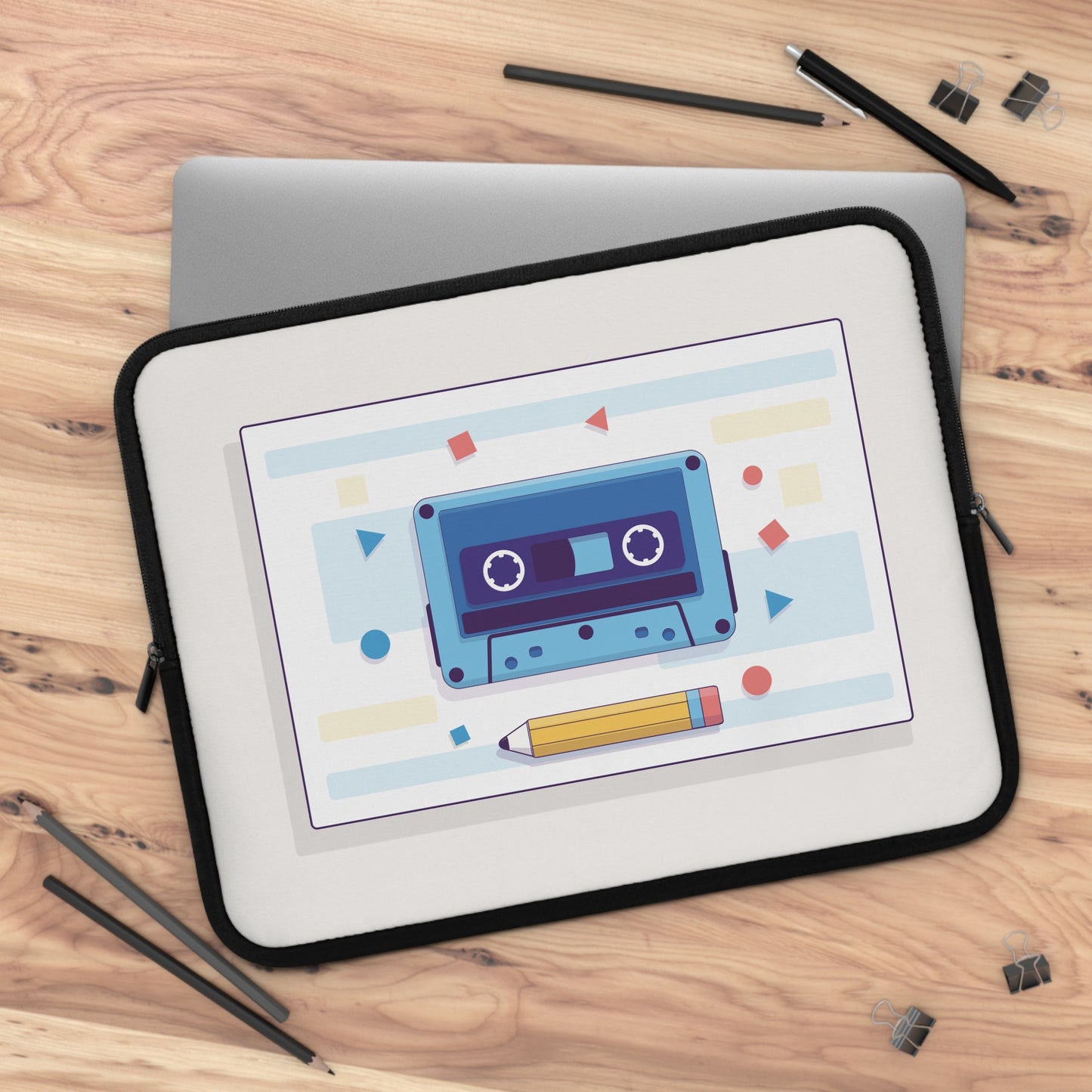 Retro Mindset | Classic Cassette Tape & Pencil Creative Laptop Sleeve