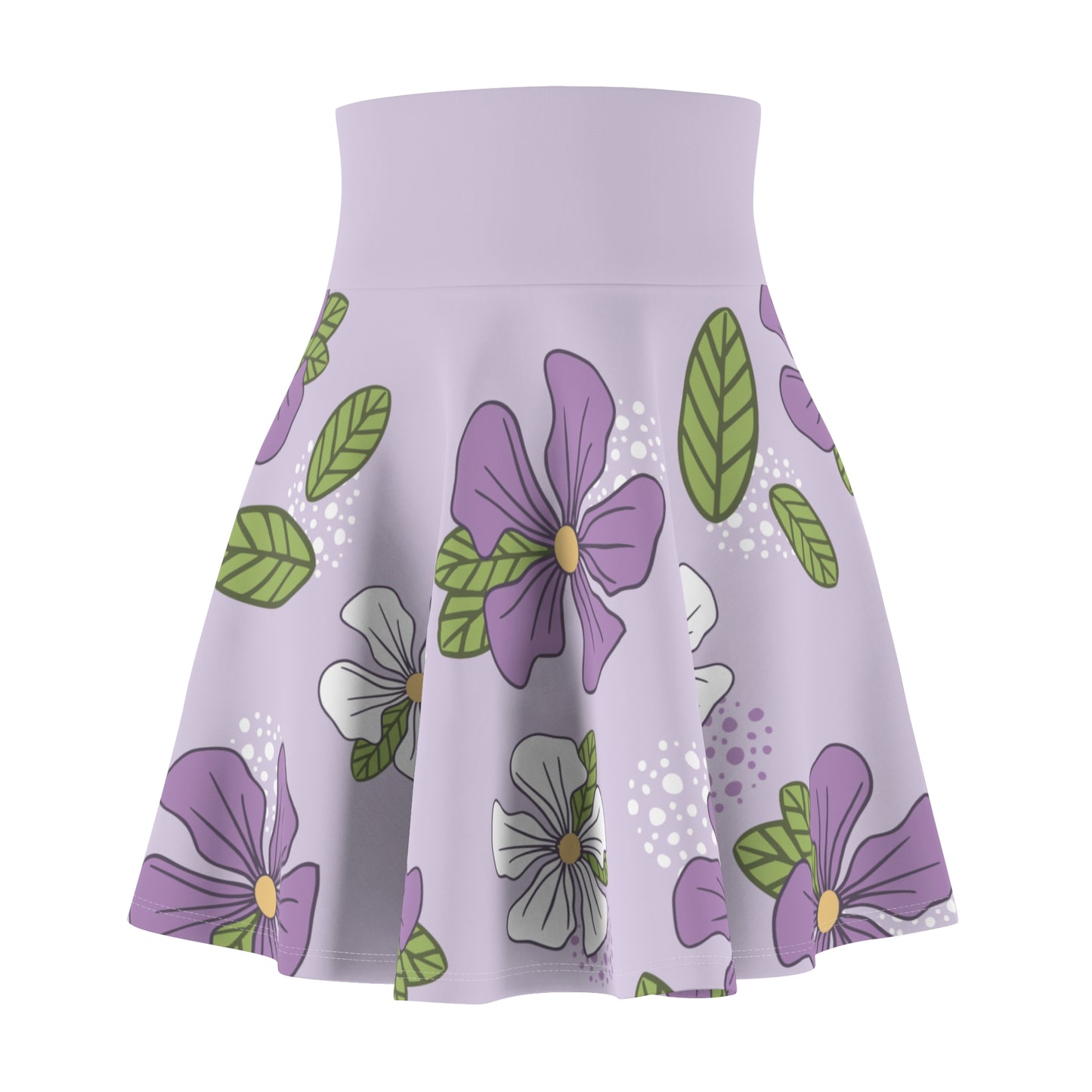 Purple Haven Delight | Elegant Lavender Floral Skater Skirt